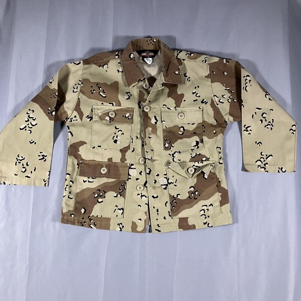 TRU-SPEC Jacket Youth 14 Tan Brown Desert‎ Camo BDU Field Coat Utility 4 Pocket